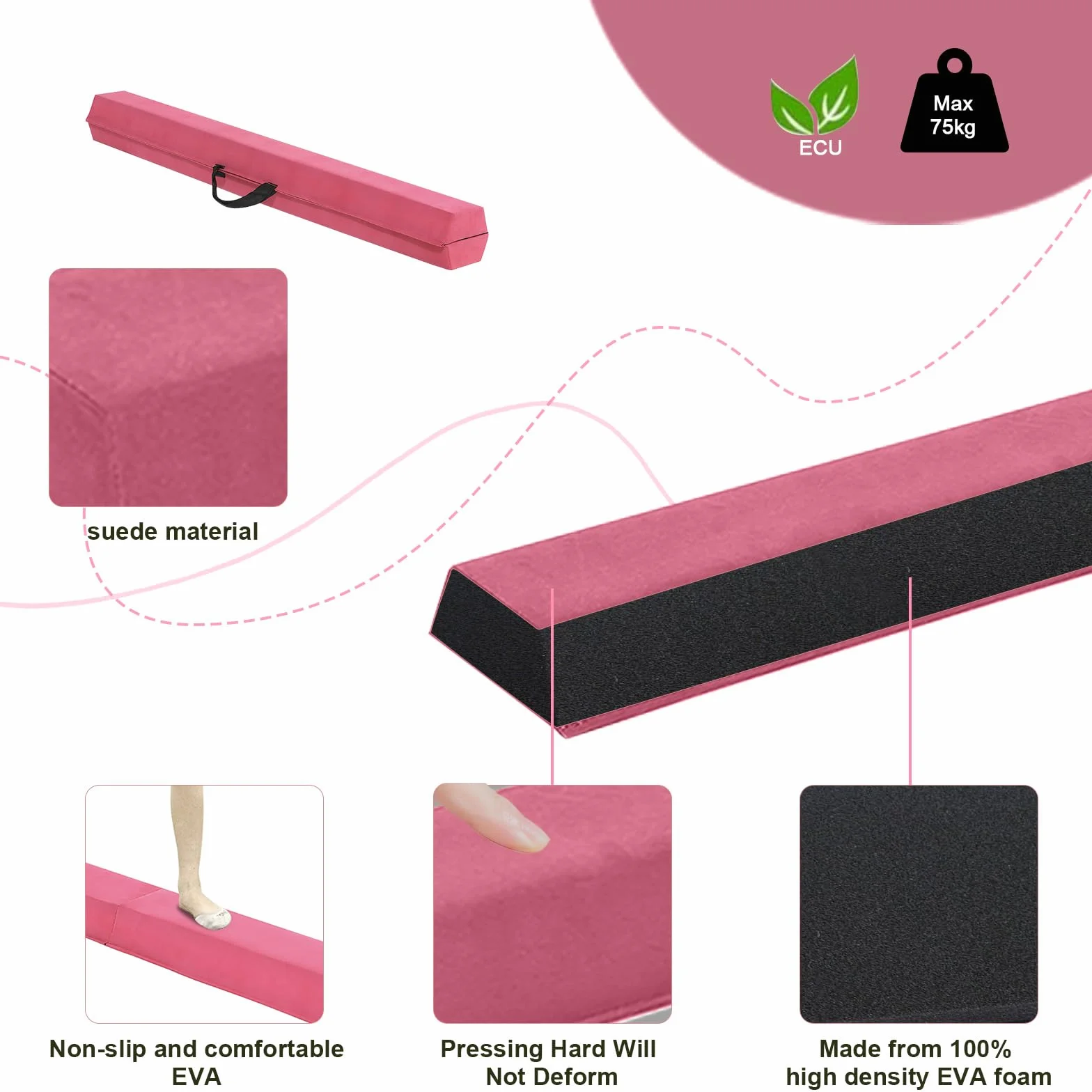 FBSPORT Trave Ginnastica Artistica 240/270/300 cm Trave da Pavimento Tappeto Artistica Trave di Equilibrio Pieghevole, Trave di Equilibrio per Ginnastica a Strati Floccanti, Equilibrio per Bambini