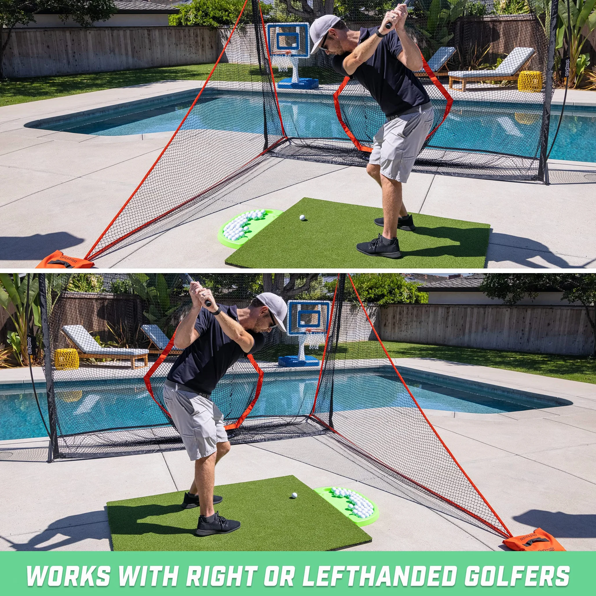 GoSports Golf Practice Hitting Net – Scegli tra enormi reti da 20,8 x 17,8 cm – Campo di guida personale per interni ed esterni – Progettato da golfisti per golfisti