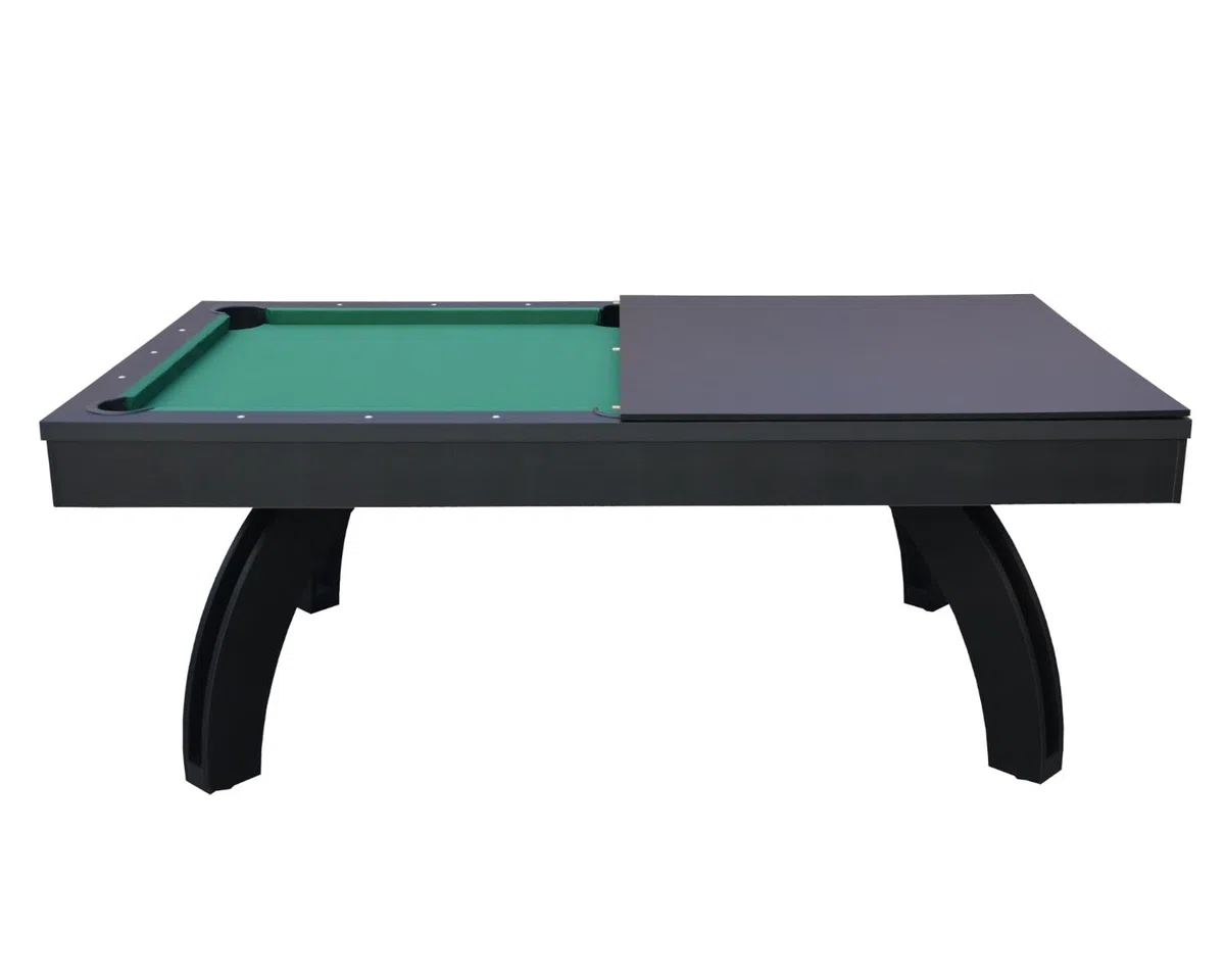 NGBiliardi Biliardo Sirio Nero Multifunzione 214 cm, Diventa Ping Pong e Tavolo da Pranzo