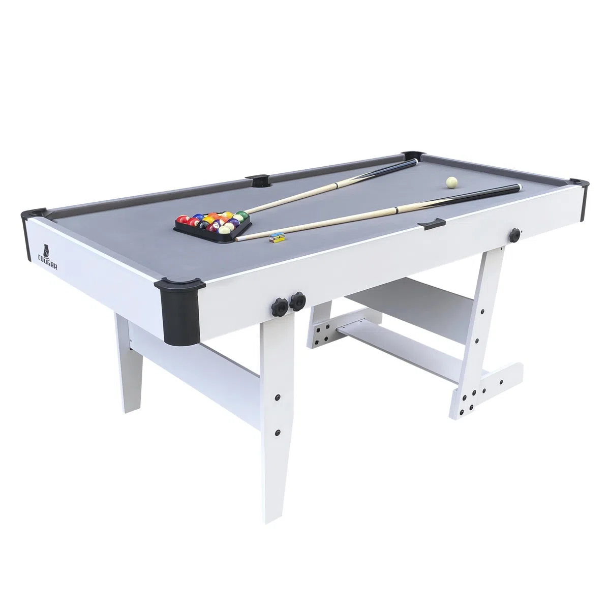 Cougar Hustle XL Tavolo da biliardo 6ft pieghevole | Tavolo da biliardo pieghevole incl accessori | Dimensioni: 182,9x91,4x78,7 cm