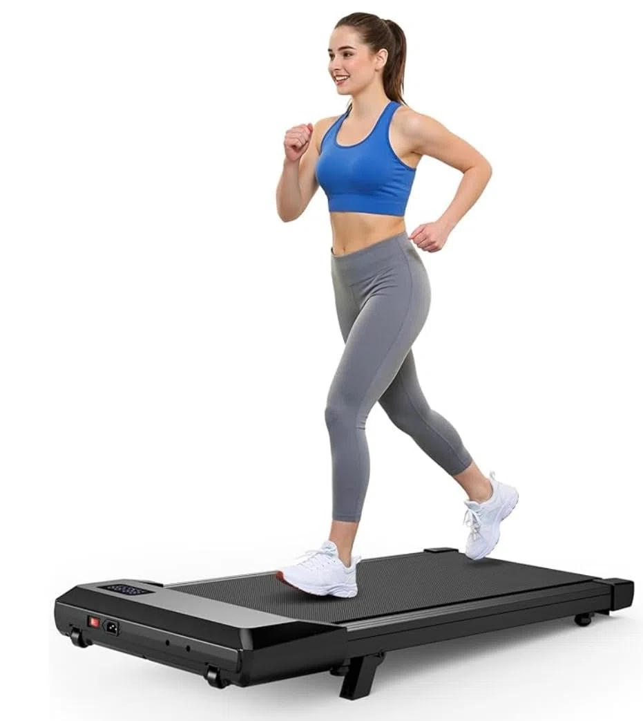 Superun Raceable Walking Pad Suitable for High-Tech Machines, 136 kg Capacity Desk Treadmill, Treadmill with App Control with Training Courses and Multi-Runner Racing