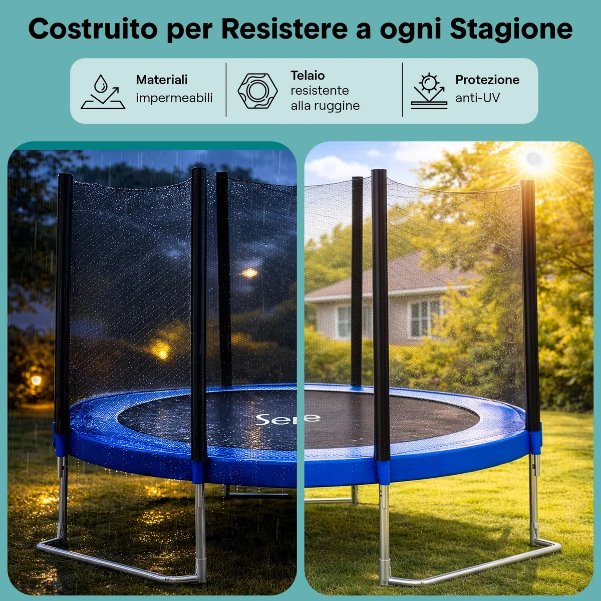 SereneLife Trampolino Elastico per Bambini, Tappeto Elastico Bambini, Robusto, Stabile, Adatto Esterno e Interno