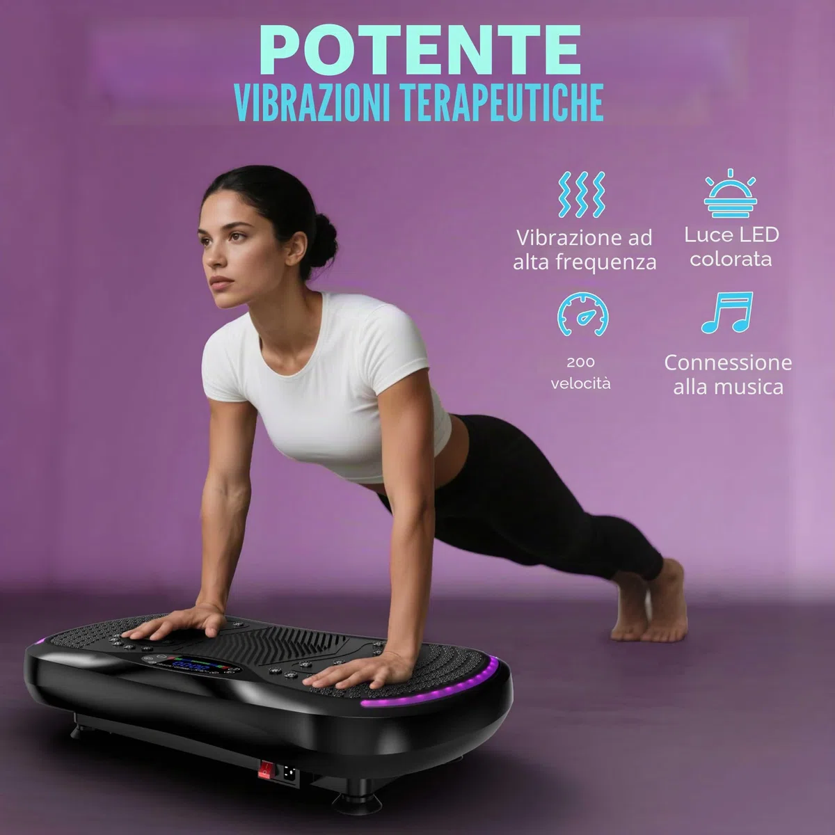Pedana Vibrante Dimagrante, Piastre Vibranti 3D per la Perdita di Peso e il Drenaggio Linfatico, 200 Velocità Regolabili, Peso Massimo 400 Lbs, Piattaforma per il Fitness a Casa