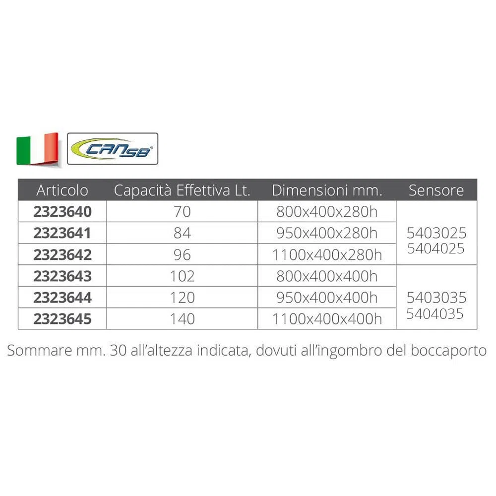 FUEL TANK 120L 95X40X40CM