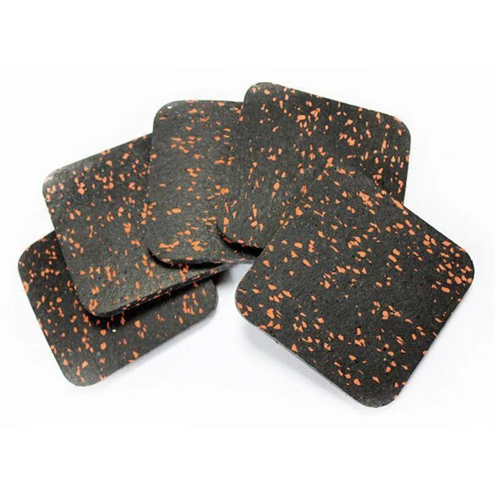 Confezione da 4 tappetini per attrezzature, 100 x 100 x 10 mm, cuscinetti antivibrazione per tapis roulant, lavatrici, frigoriferi e pavimenti da palestra, nero