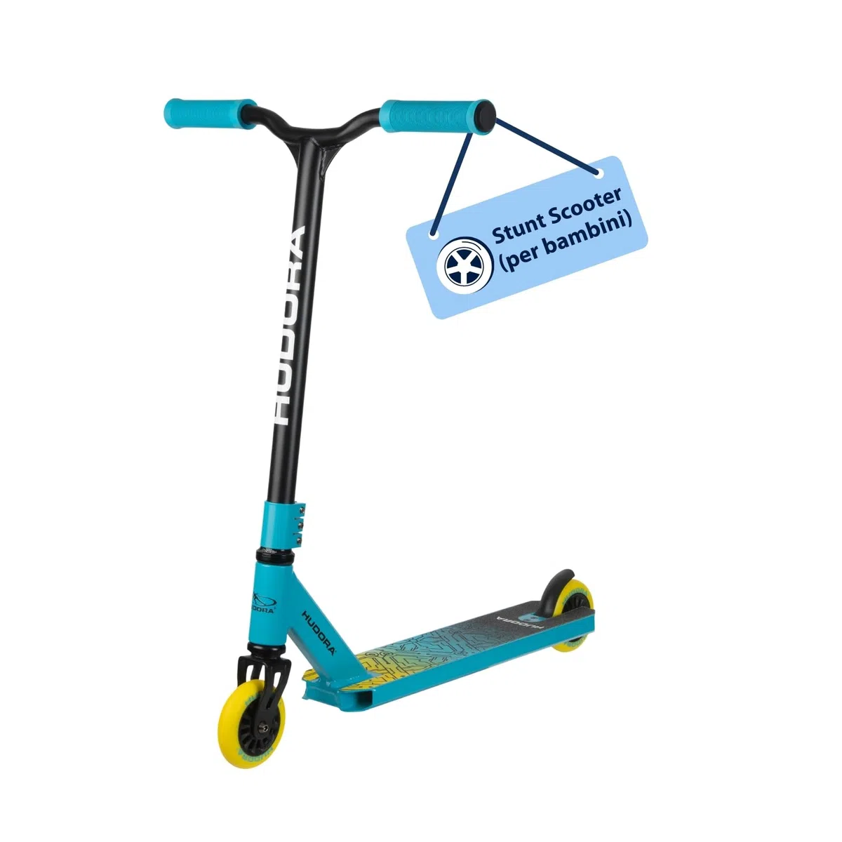 Hudora Stuntscooter - Stunt - Monopattino per Bambini, Colore: Verde Unisex Bambini