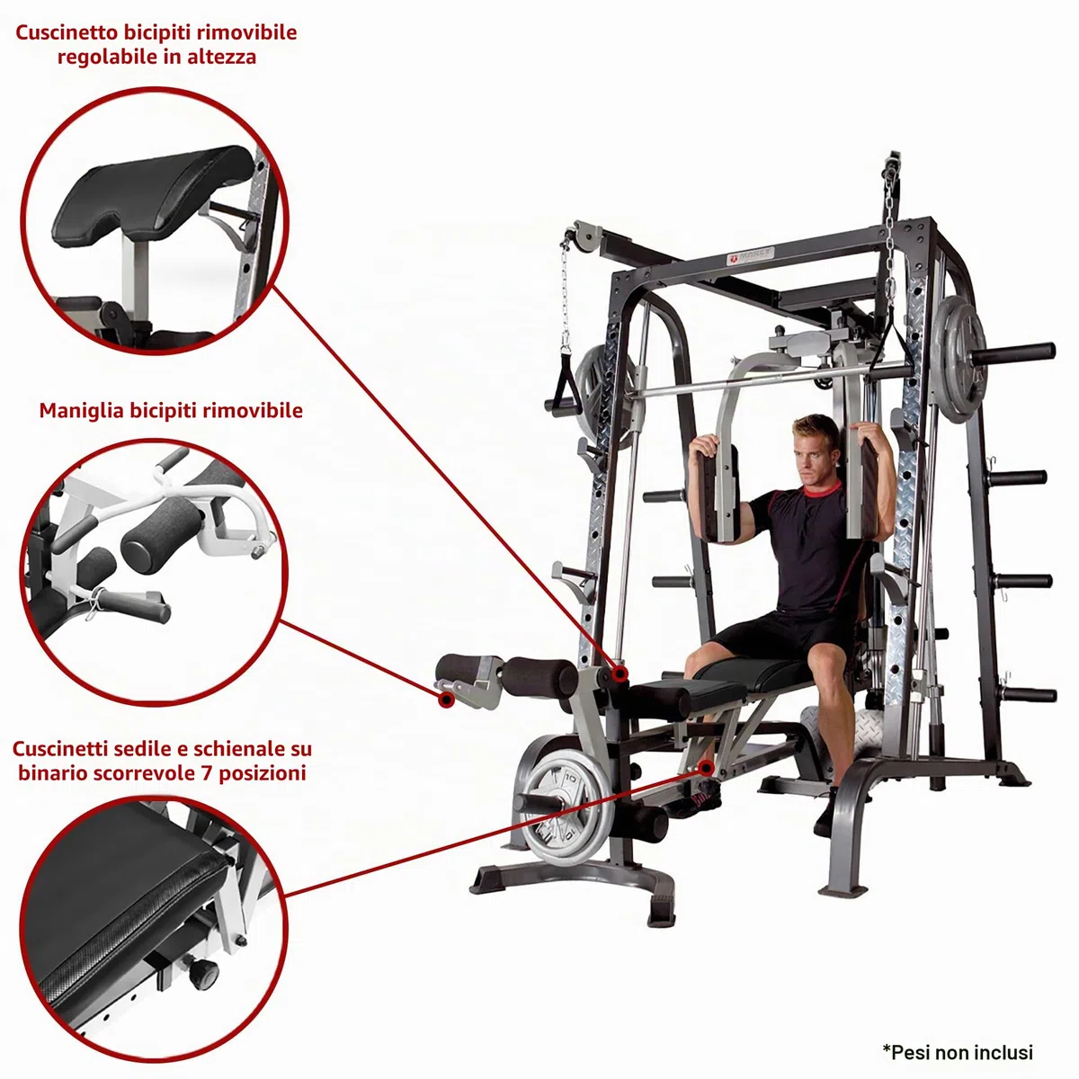 Marcy - Smith Machine MD-9010G, Panca Ginnica con Sollevamento Pesi ad Uso Domestico