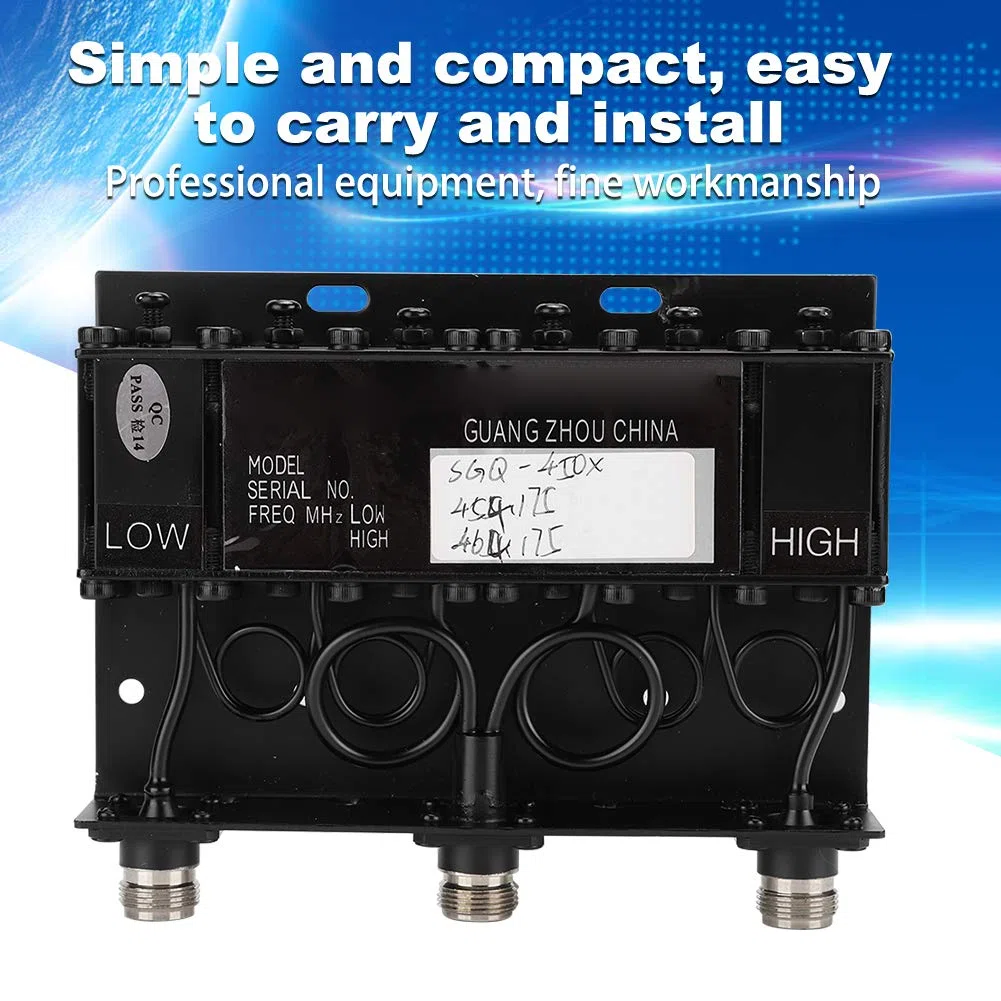 Duplexer UHF a 6 cavità con Isolamento 80dB per Connettore N Ripetitore Tono Radio, Adatto per Grandi Aree, Potenza 10W