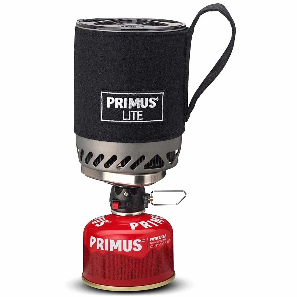 Primus Fornello a gas portatile da campeggio, sistema Lite, leggero, 350 g, con pentola da 0,5 l, 1500 W con accensione integrata, prodotto in Europa