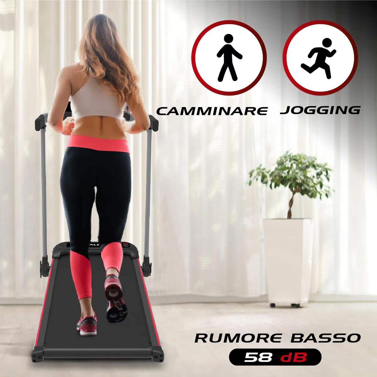 Tapis roulant elettrico per la casa Tapis roulant pieghevole 10km/h facile da piegare Walden F2800 (F2800)