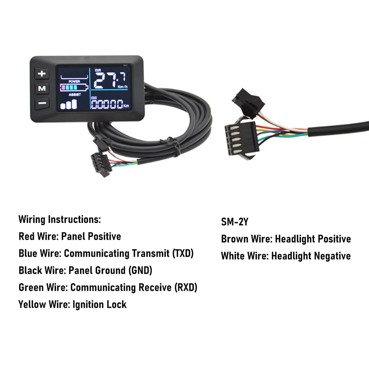 BuyWeek Kit Controller Brushless Bici Elettrica, Controller Motore Brushless 36V 48V 60V 450W 500W Centralina Bici Elettrica a Onda Sinusoidale con LCD G51