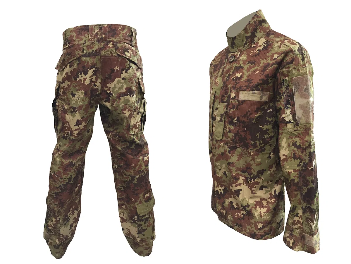 ALGI Completo Uniforme Mimetico da Combattimento Antistrappo Vegetato Trattato IR (MOD. Soldato Futuro)