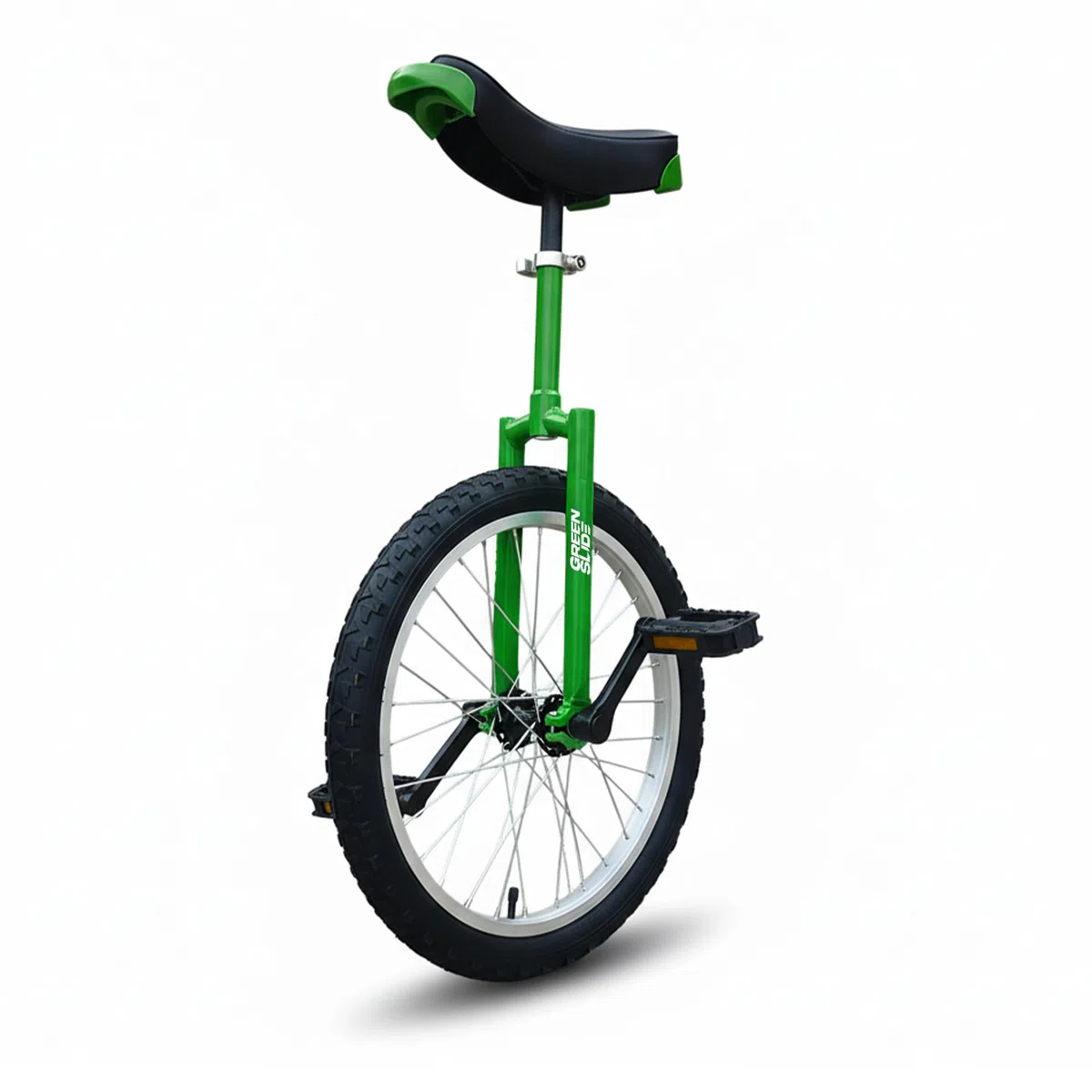 Green Slide Monociclo 20" Gamma Edge Verde, Freestyle (Forcella Quadrata Trucchi), Cerchio in alluminio, Sella Maniglia