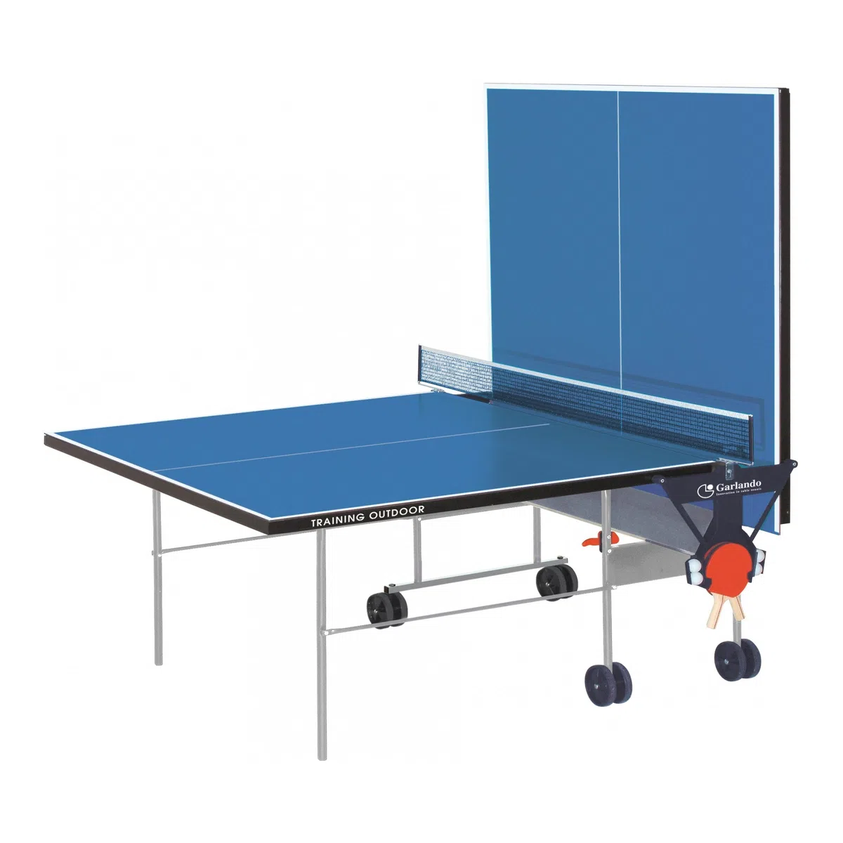 Garlando Tavolo da Ping Pong Training Outdoor Con Ruote Per Esterno Blu