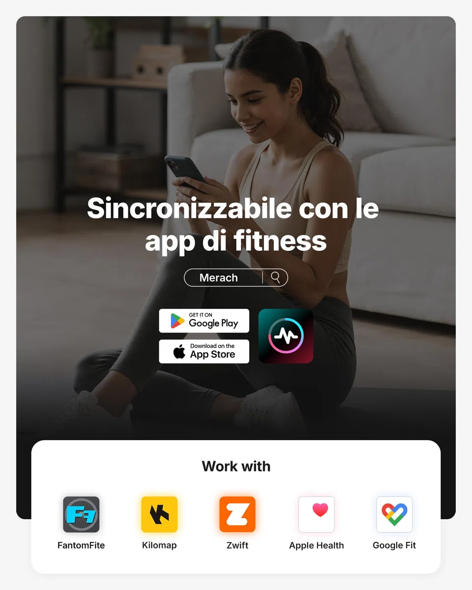 MERACH Cyclette da Casa con Resistenza Regolabile, Bicicletta da Appartamento Silenziosa con Schermo LED Migliorata, Sedile Comodo e Grande, App Esclusiva, Aerobica Domestica, Capacità Massima 136KG