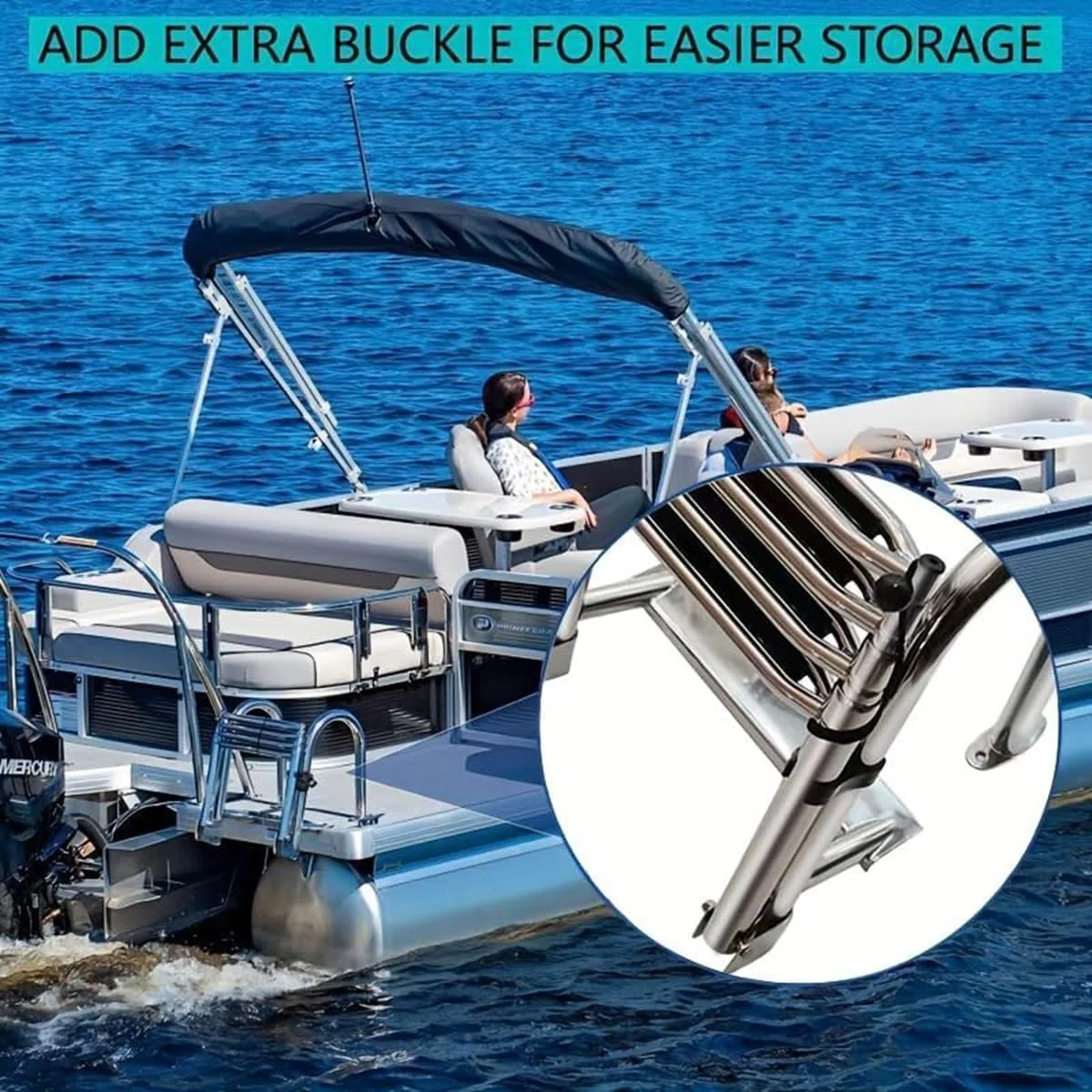 Scaletta Bagno Scaletta Piscina Barca Pieghevole, Acciaio Inox Ponte Yacht con Gradini Antiscivolo, Corrimano E Ampio Pedale Scala 4 Carico 150Kg