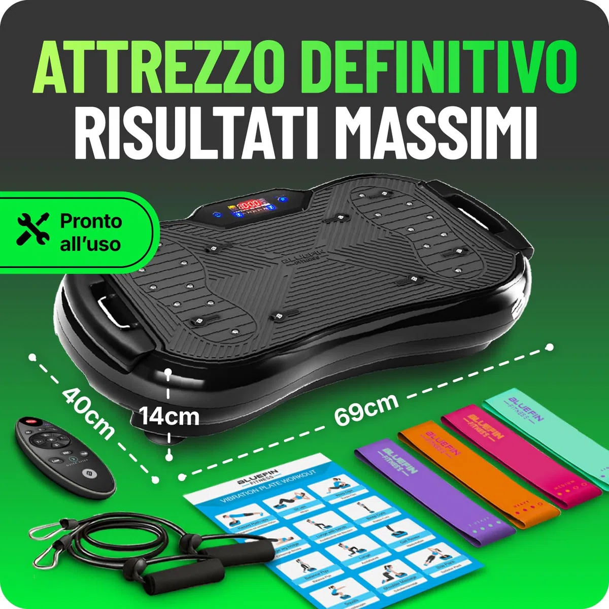 Bluefin Fitness Pedana Vibrante l'allenamento di tutto il corpo Macchina per l’esercizio fisico con le vibrazioni