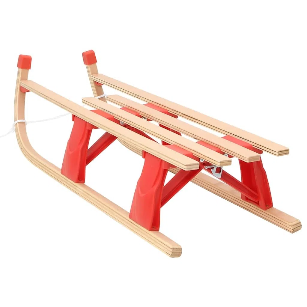 vidaXL Slitta Pieghevole in Legno 110 cm