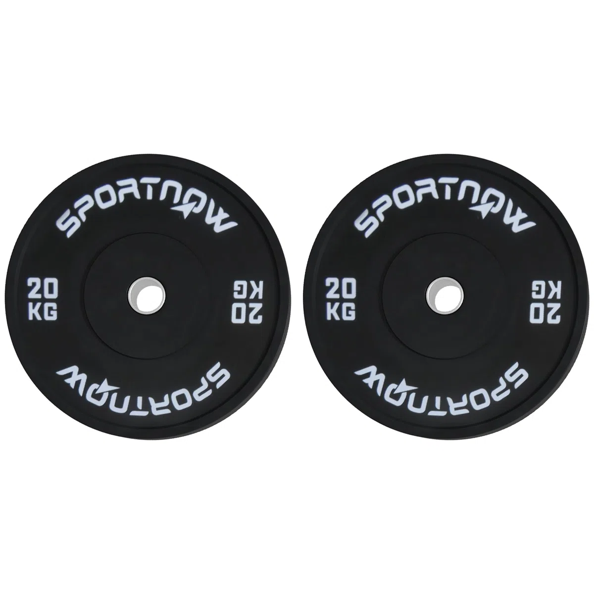 SPORTNOW Set di 2 Dischi Palestra da 10/20kg, Dischi per Bilanciere e Manubri con Attacco Ø5 cm per Allenamento a Casa e Palestra, Nero