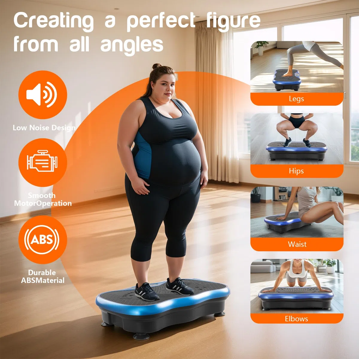 Vibrationsplatte Übungsgerät, Vibrationsplatte, Fitness-Plattform, Übungsgerät, 10 Modi, Ganzkörpertraining, vibrierende Fitness-Plattform, Gewichtsverlust, für Damen und Herren, Formung, Wellness