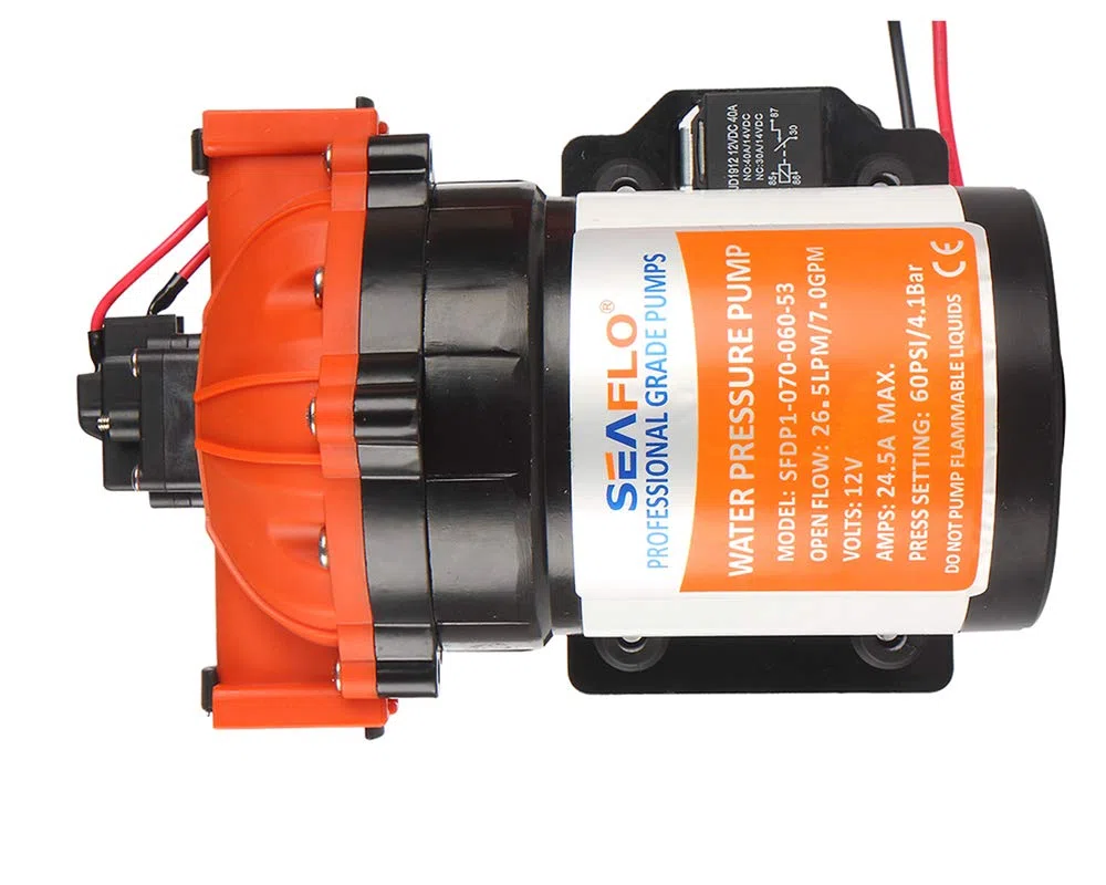 Pompa dell'acqua ad alte prestazioni, 12 Volt, 26,5 l/min, pompa a membrana a 5 camere