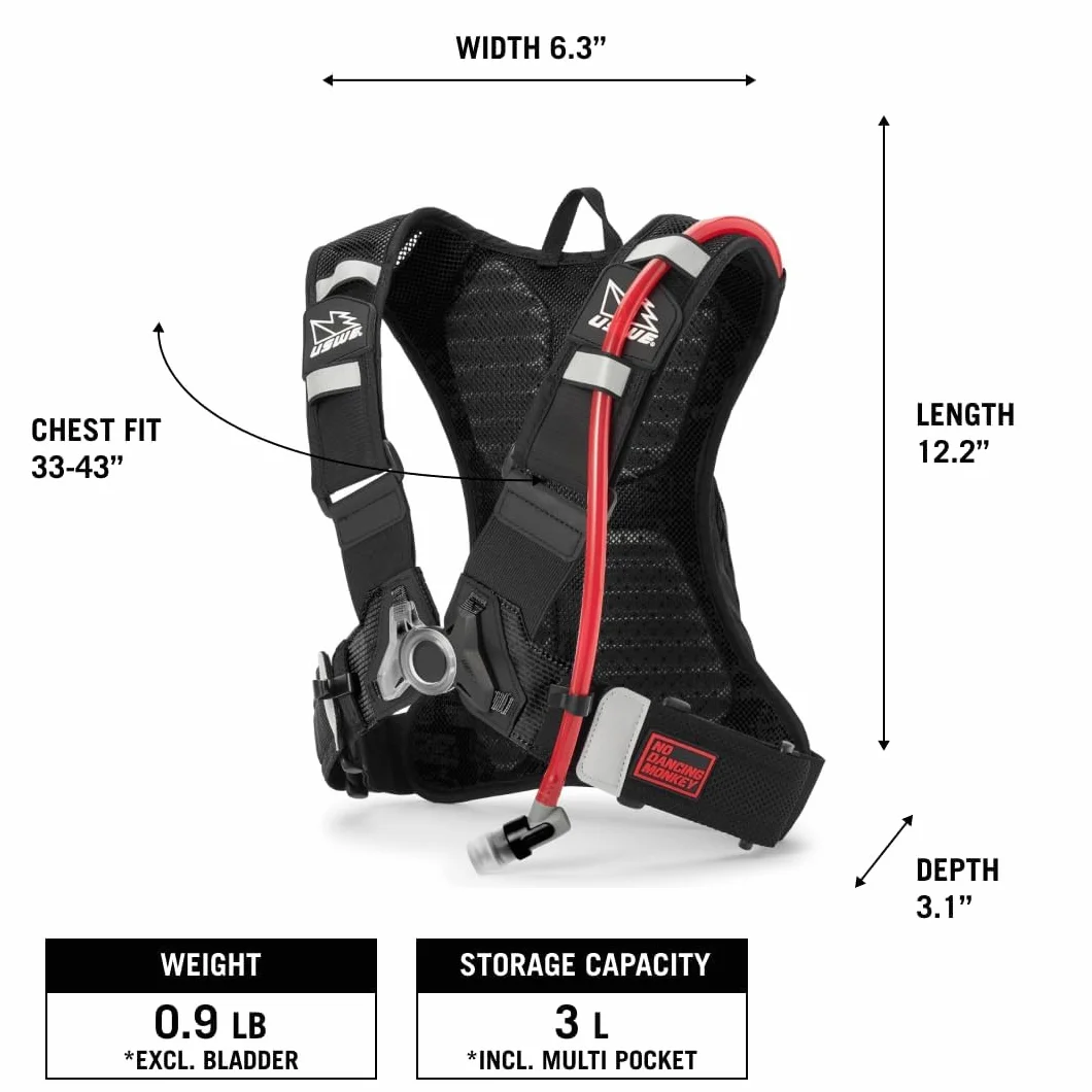 USWE MTB Hydro - Zaino idrico per ciclismo, mountain bike, E-MTB e Gravel, zaino con sacca d'acqua