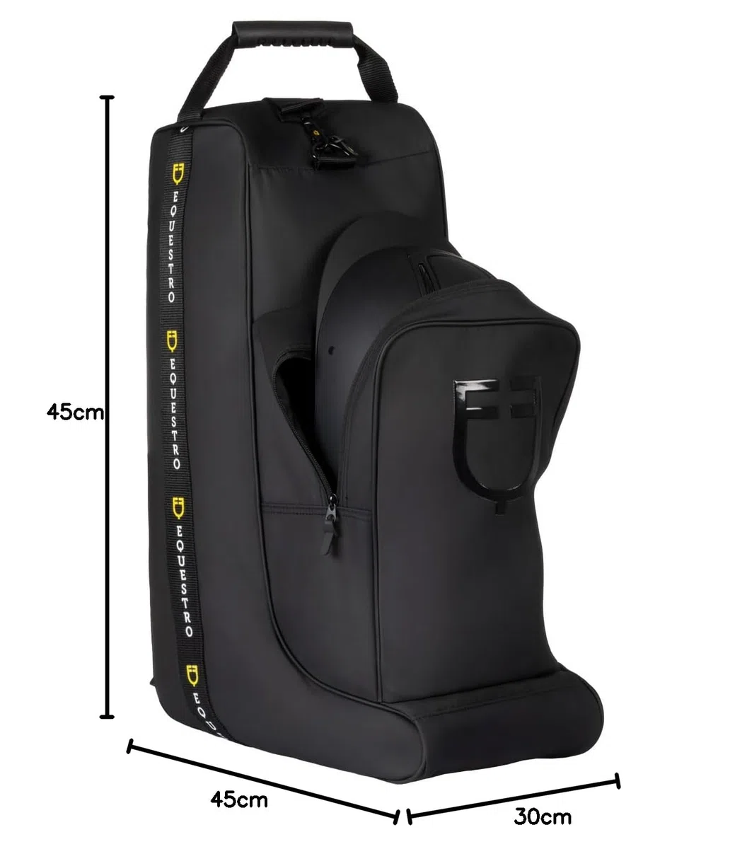 Borsa Porta Stivali e Casco, Zaino Sportivo in Tessuto Nero con Tracolla