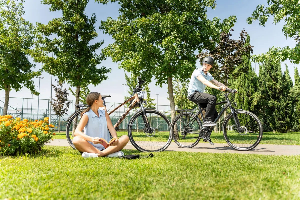 Licorne Bike - Bicicletta da trekking in alluminio, da 28 pollici, con cambio a 21 marce, freno a disco, mountain bike, bici da cross, bici da ragazzo, ragazza, donna e uomo