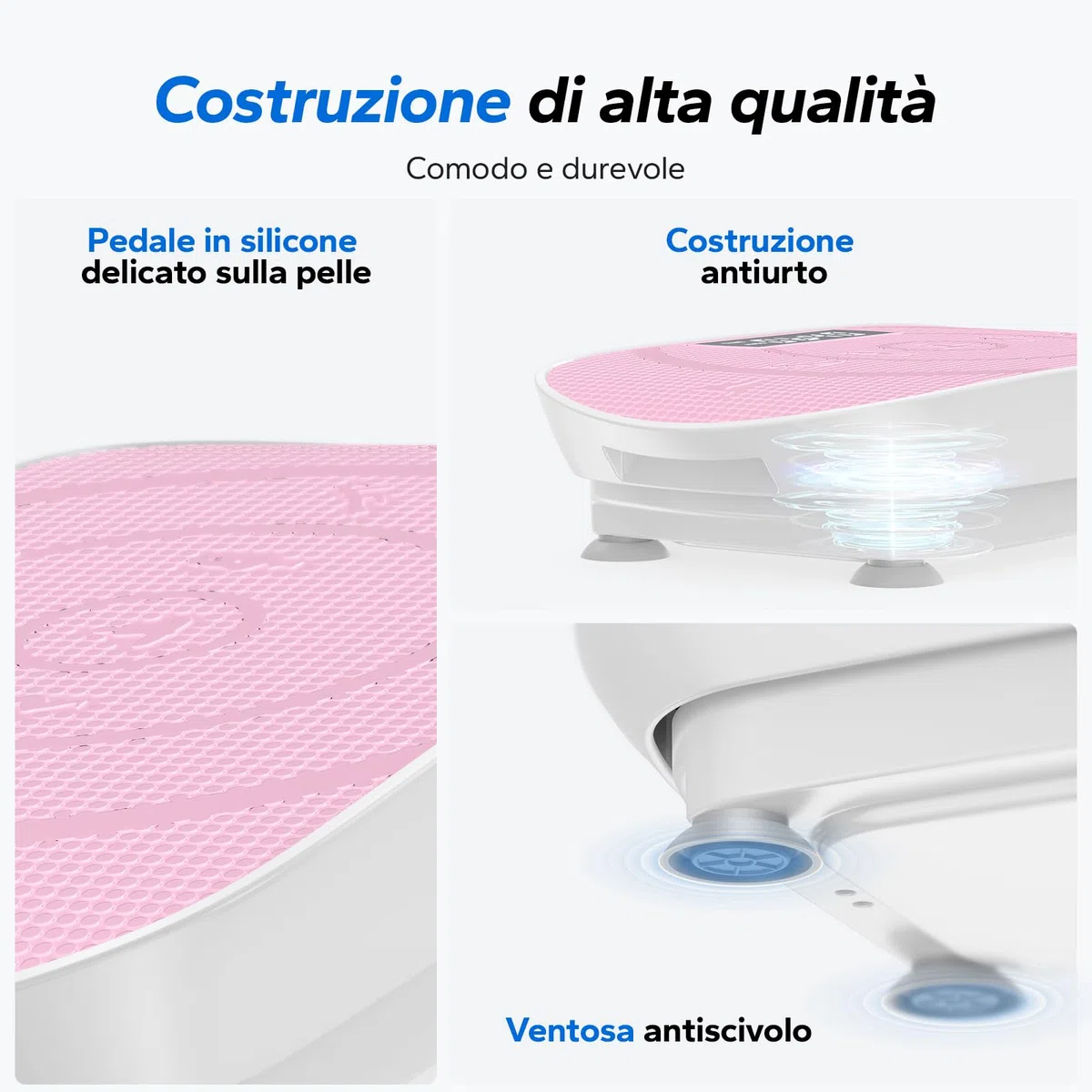 MERACH Pedana Vibrante, Potente Pedana Vibrante Dimagrante per la Costruzione e la Modellazione Muscolare, Controllo Automatico della Velocità, Altoparlante Bluetooth Integrato