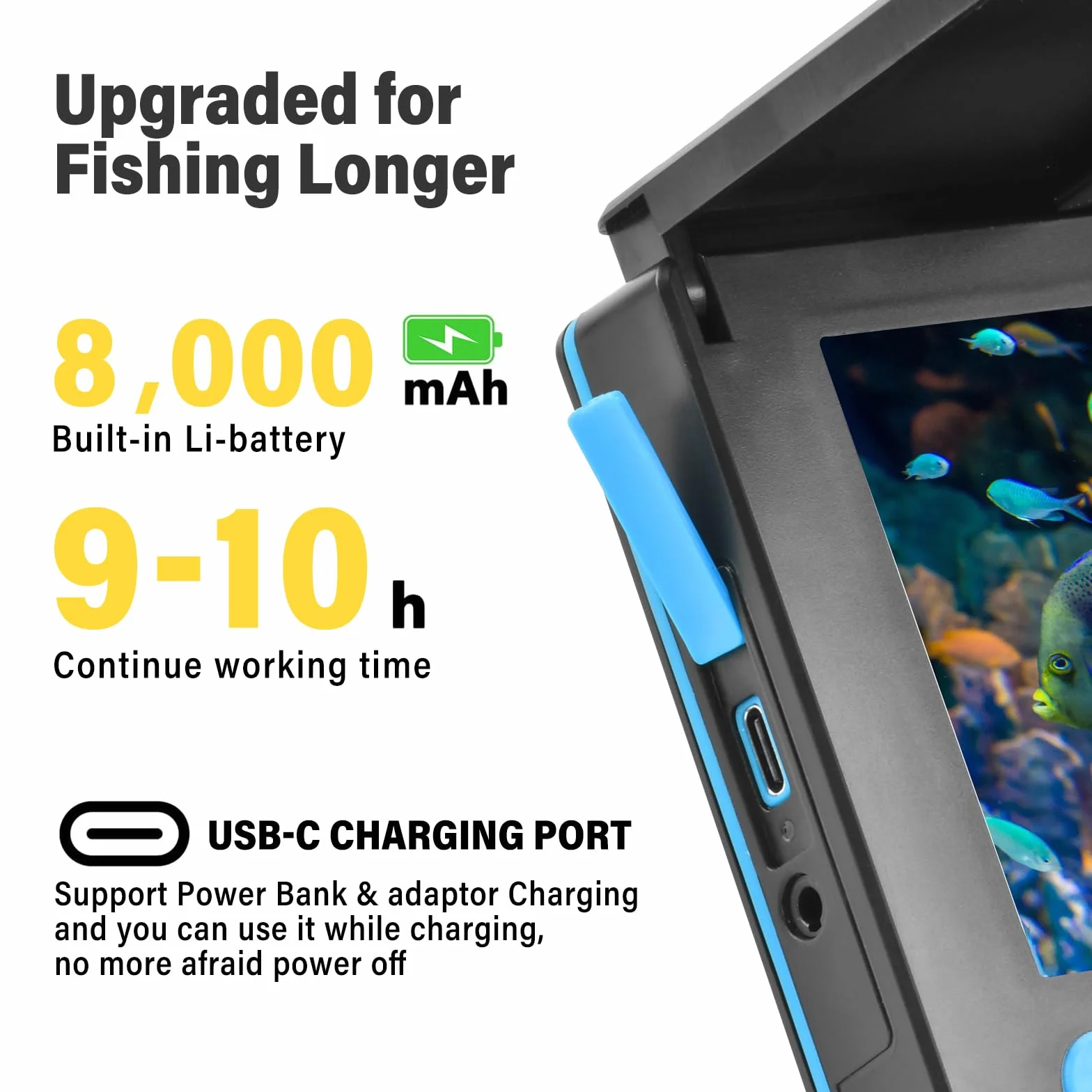 Fischfinder Fish Finder - Fotocamera con display IPS da 5 pollici, fotocamera subacquea, visione notturna grandangolare, IP65, impermeabile, per ghiaccio, fiume e barca