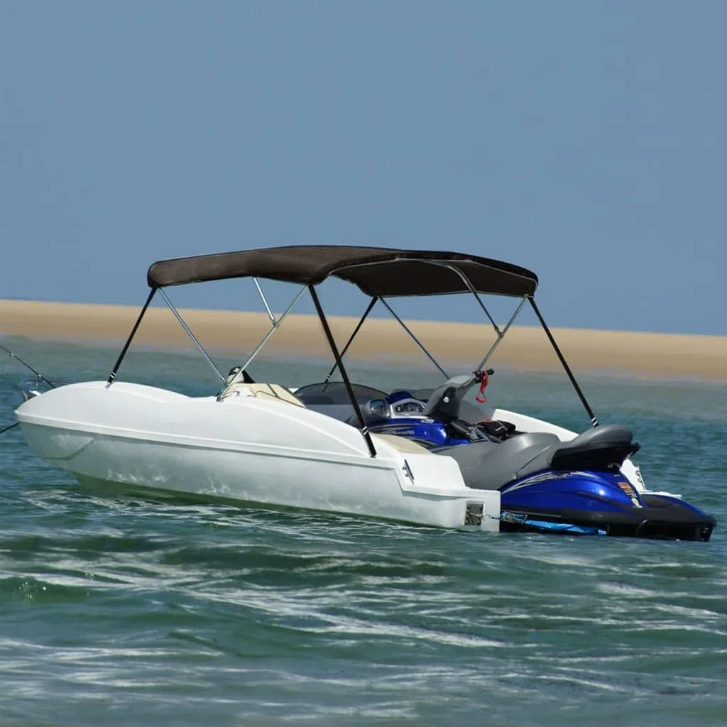 vidaXL Bimini di Prua con Tendalino 3 Archi Nero 183x180x137 cm
