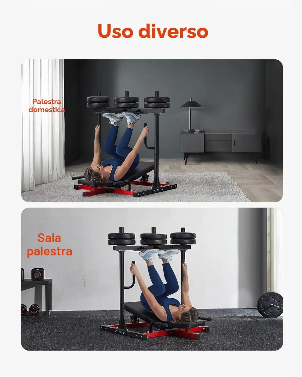 VEVOR Macchina per Pressa per Gambe Verticale, Attrezzatura Regolabile per Allenamento con Pressa per Gambe in Acciaio al Carbonio, per Palestra Domestica Capacità di 249,5 kg Nero Rosso