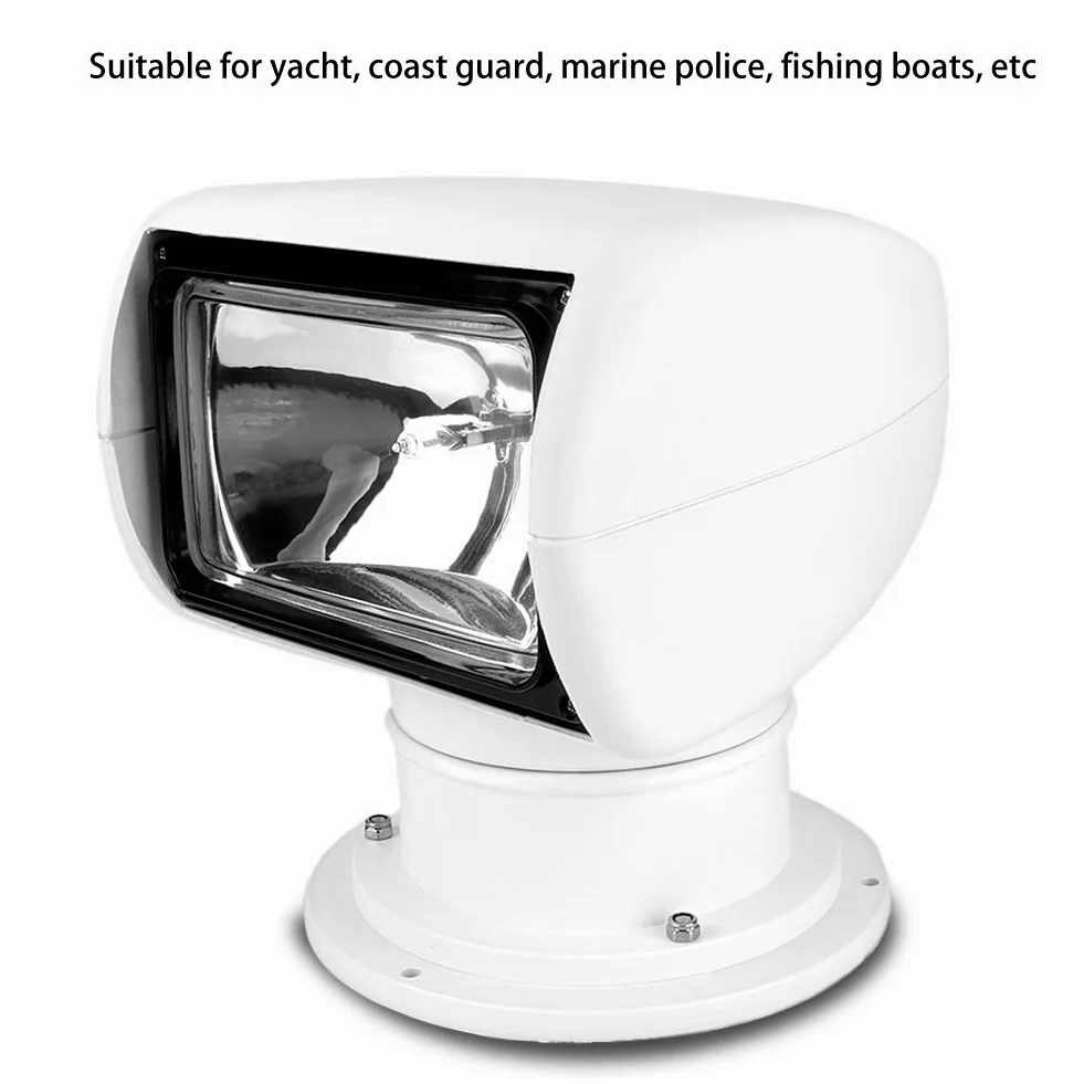Crisis Faro di Ricerca Marino Con Telecomando 12V 100W - Impermeabile a Lungo Raggio, Girevole a 360 Gradi per Esterno, Barca, Camion, Auto, Yacht, Guardia Costiera