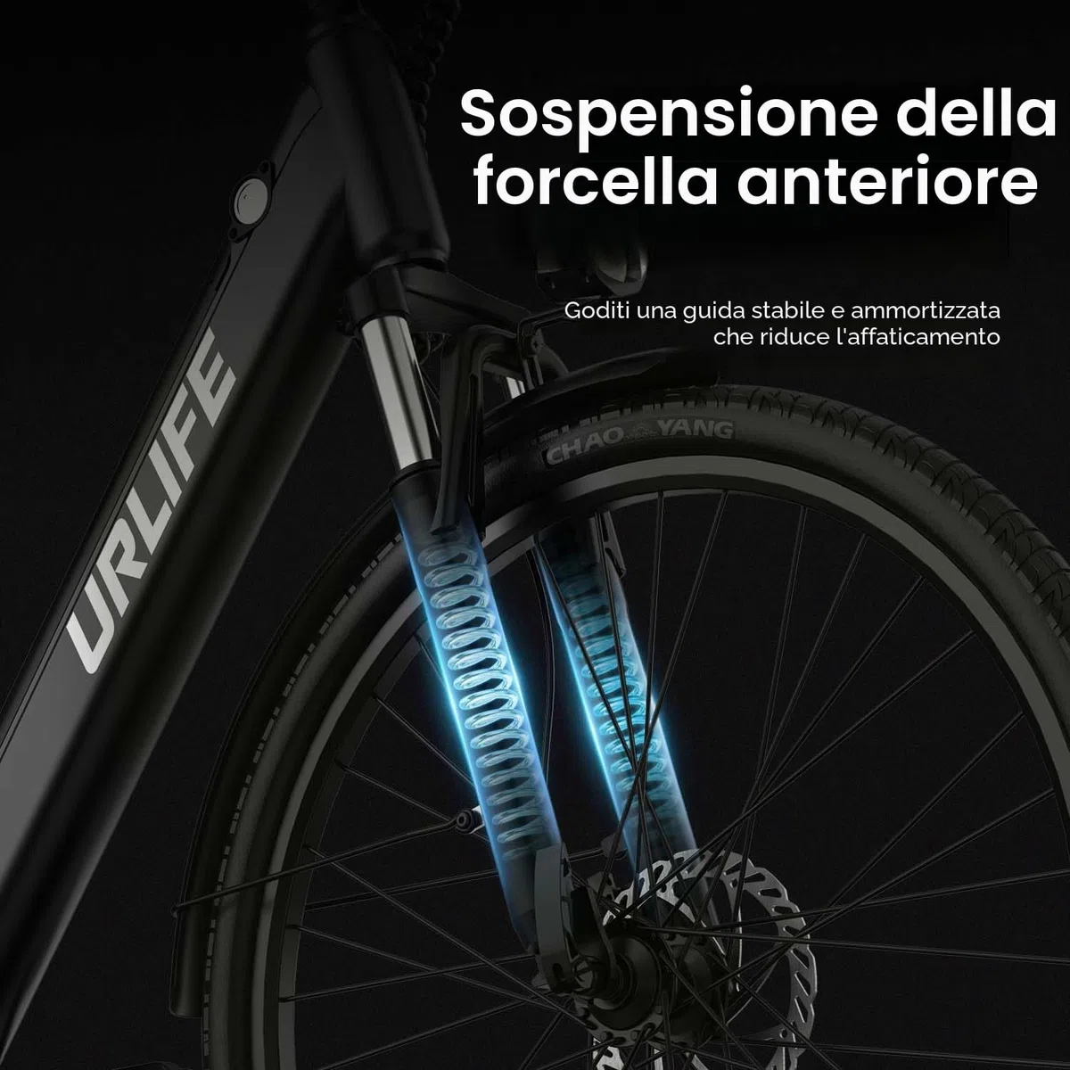 URLIFE Bici Elettrica Per Adulti Da 26", Bicicletta Elettrica con display LCD, 7 Velocità Batteria Rimovibile Autonomia, E-bike Per Pendolari Urbani