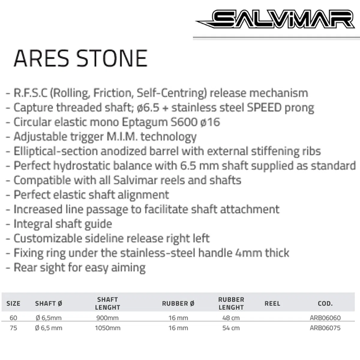 Salvimar, Arbalete Ares Stone, Impugnatura Neutra