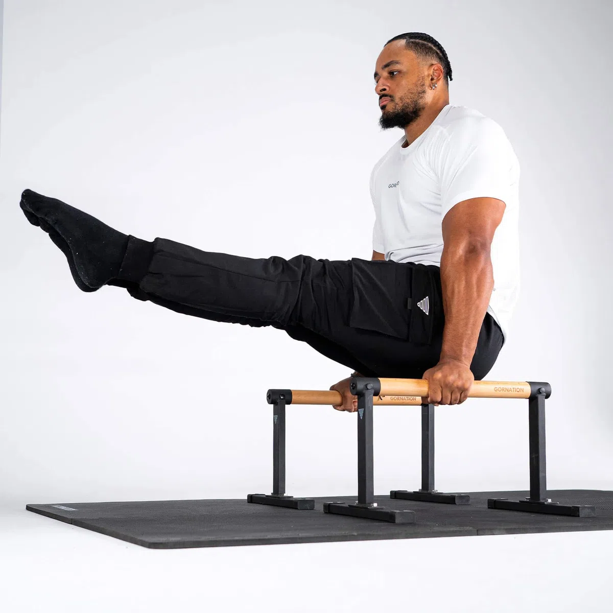 GORNATION Barre Parallele, Maniglie per Flessioni, Push Up Parallettes con Impugnatura in Legno per Calisthenics, Verticali sulle Mani, Piegamenti, per Fitness a Casa