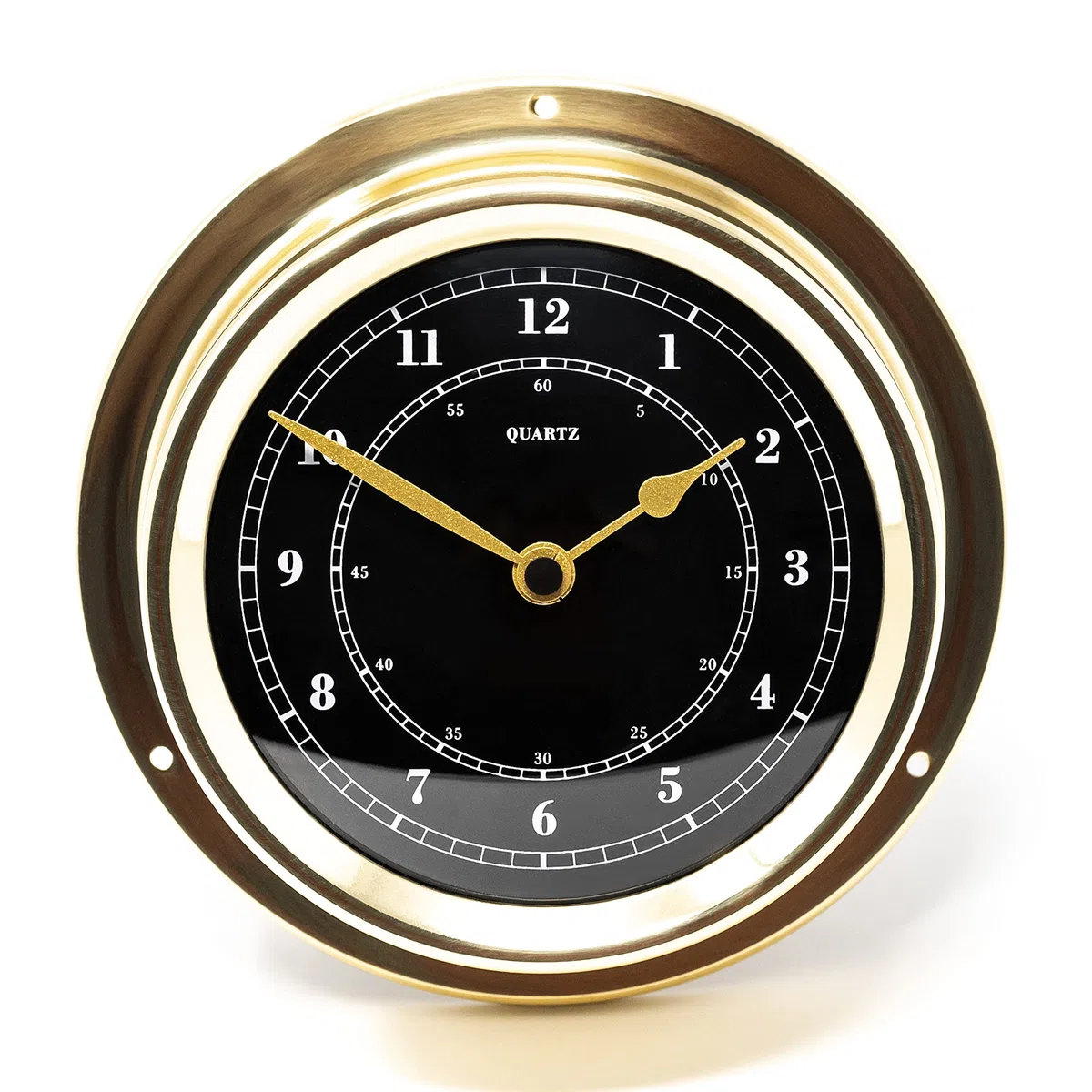 Fischer 1508U-45.6 - Orologio al Quarzo Marittimo, misuratore da 125 mm, con quadrante Nero e Cassa in Ottone, Made in Germany