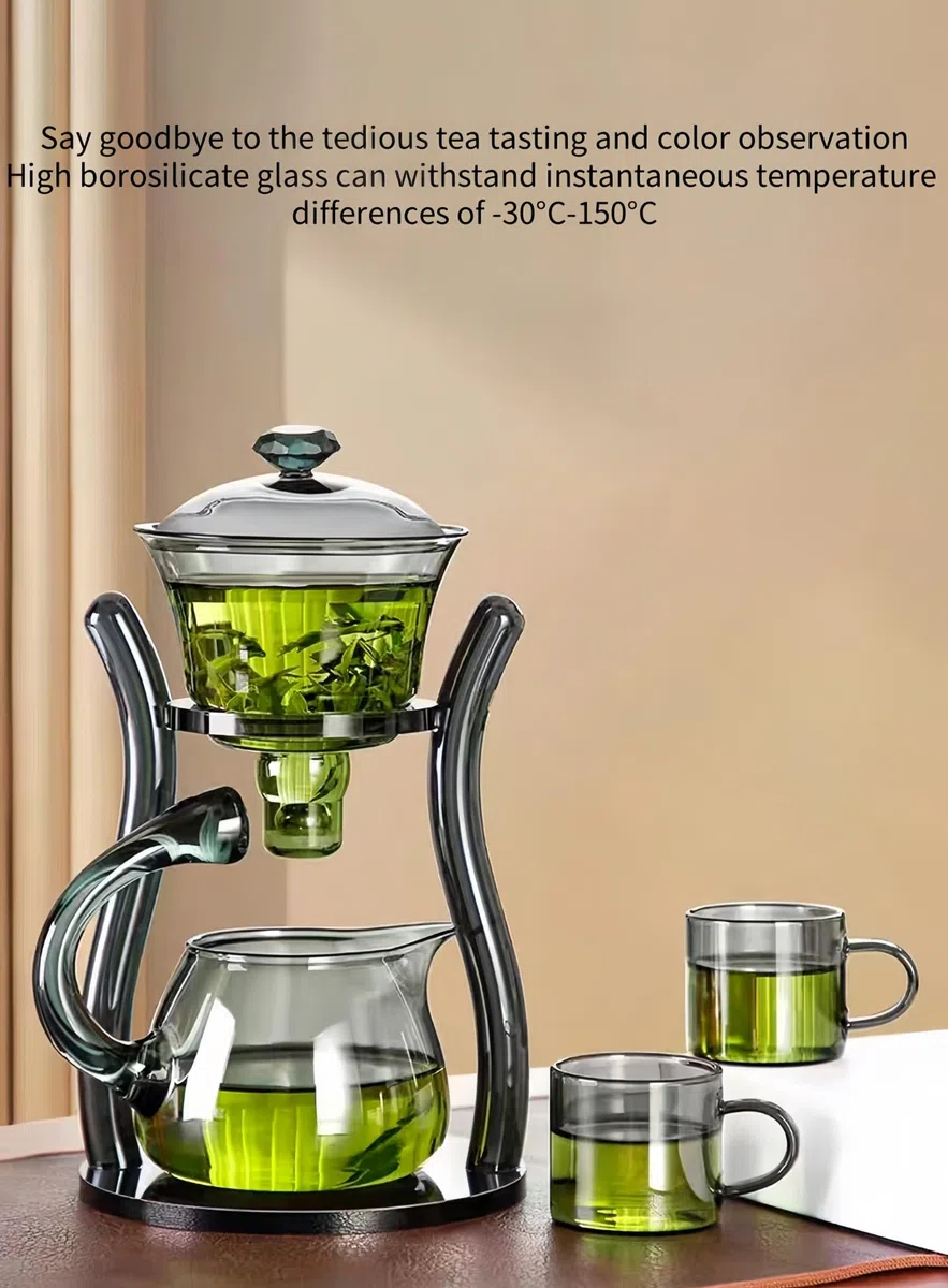 Teiera in vetro, sicura per piano cottura, con infusore, resistente al calore, elegante teiera per preparare tisane, tè ai fiori e bustine di tè