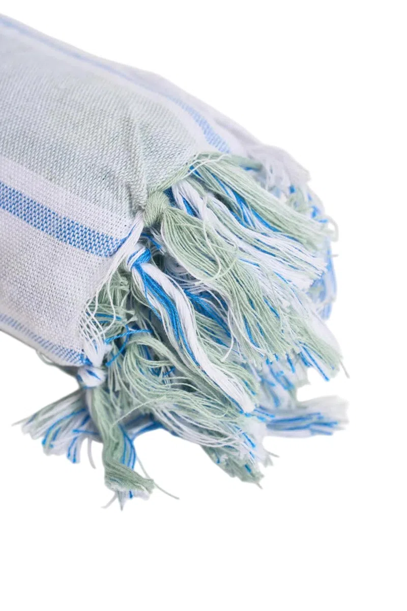 Saint Barth MC2 TELO MARE FOUTAS LIGHT STRISCE VERDE ACQUA BLU