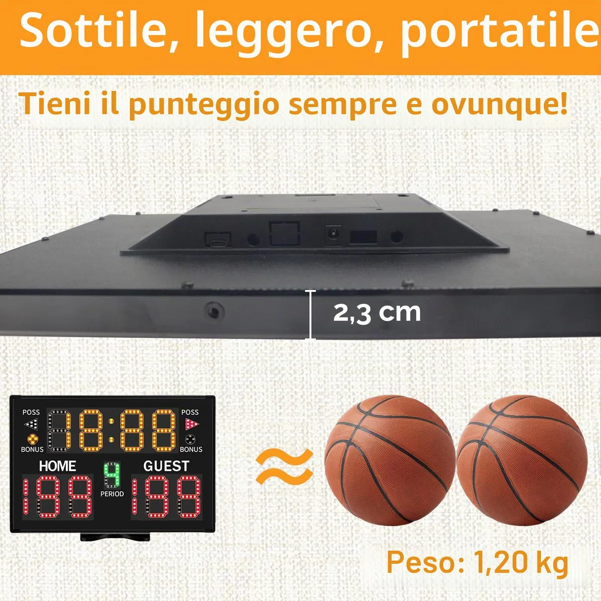 YZ Tabellone segnapunti elettronico a batteria con cicalino, tabellone segnapunti digitale da tavolo portatile con telecomando, da parete professionale punteggio score keeper per multisport indoor