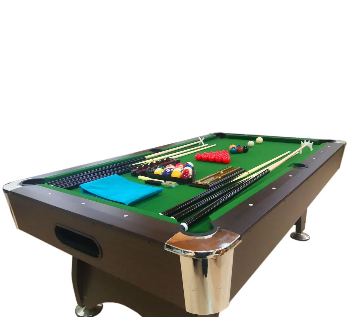 TAVOLO DA BILIARDO + ACCESSORI PER CARAMBOLA - SNOOKER VERDE billiard table 7FT 7 piedi - Misure di gioco 188 cm x 96 cm