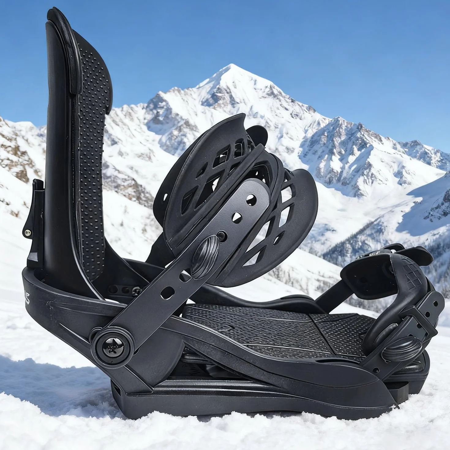 Attacchi da snowboard per uomo e donna, attacchi ultraleggeri all-mountain e freestyle, facile inserimento senza cinturini e cricchetto per la punta per una risposta rapida