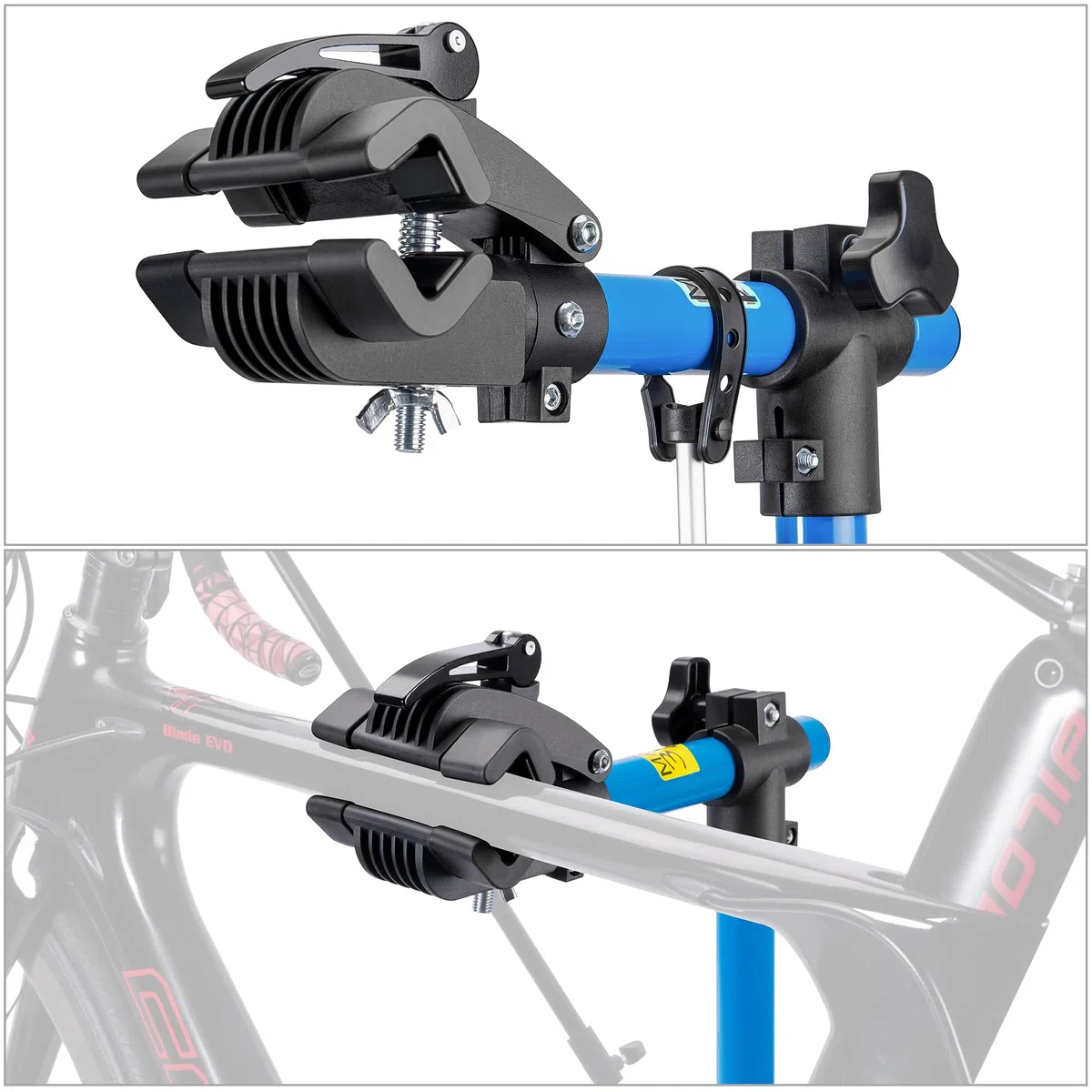 CXWXC Cavalletto di montaggio per bicicletta, professionale, con vassoio porta attrezzi e scomparto magnetico, girevole e pieghevole, carico massimo 30 kg