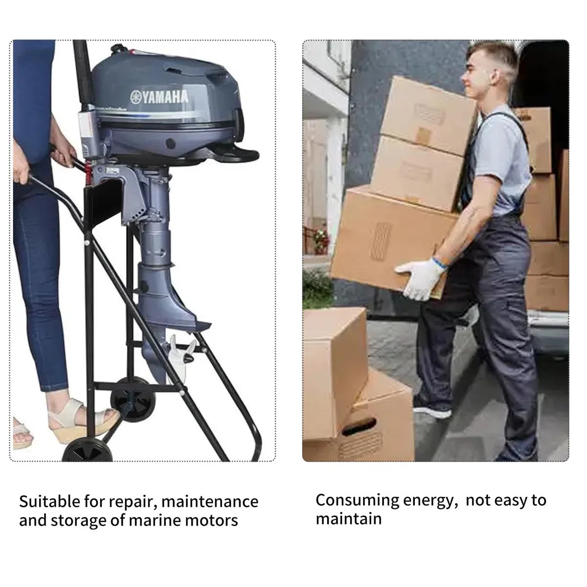 carrello Nisorpa motore fuoribordo supporto motore barca robusto ruote Capacità pieghevole 75 KG