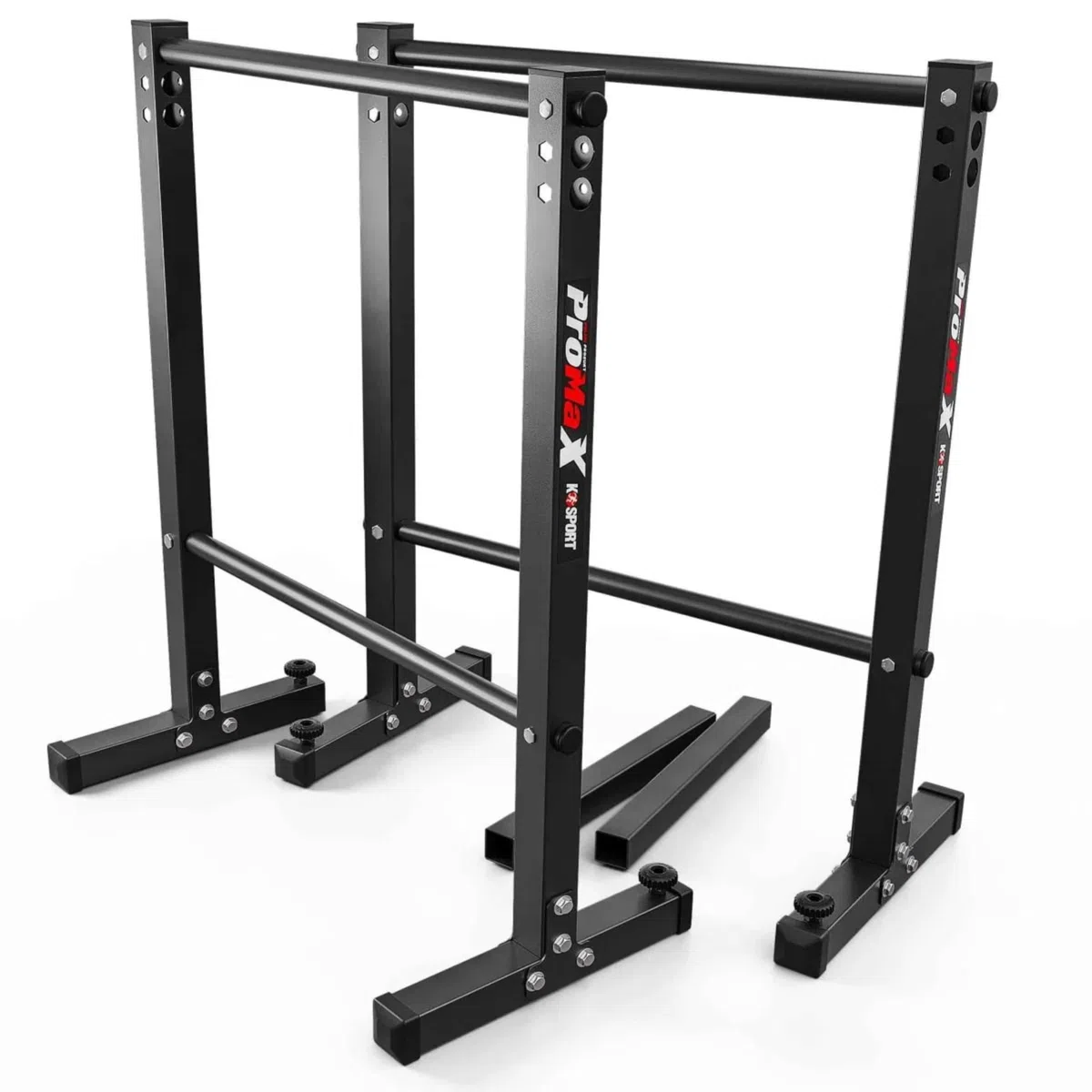 K-Sport - Stazione per affondi, con barre parallele, per piegamenti in verticale, attrezzo stabile e regolabile, per esercizi e fitness, per la palestra in casa