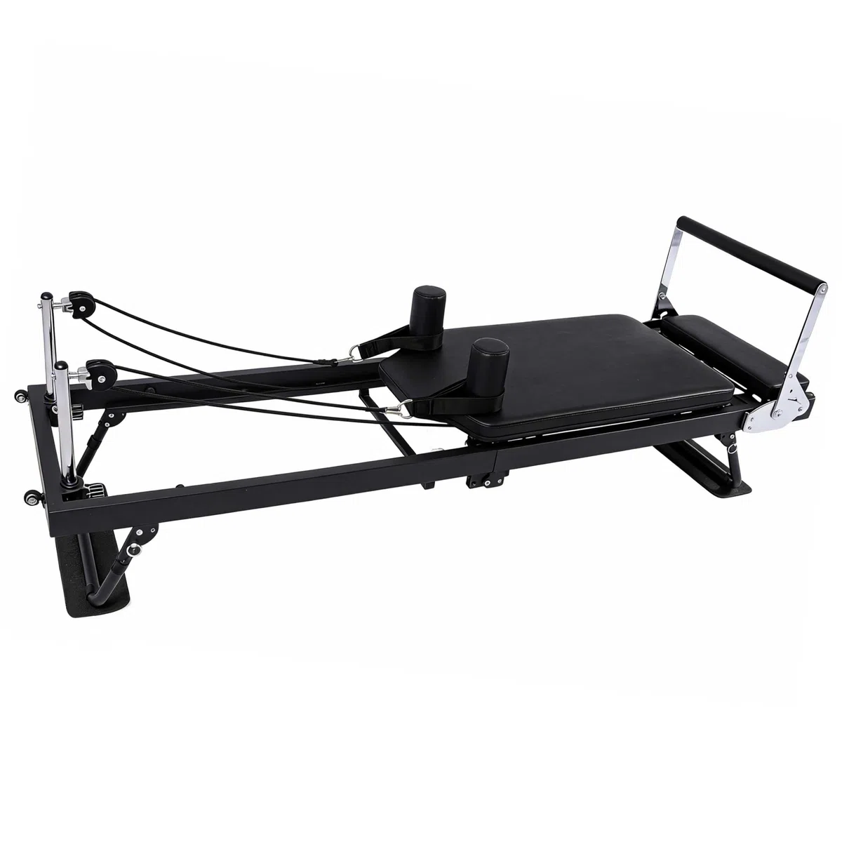 Pilates Reformer - Macchina pieghevole con 5 molle – 190 x 57 cm – Attrezzatura per allenamento a casa, portata fino a 125 kg – Yoga Home Trainer per allenamento in posizione sdraiata