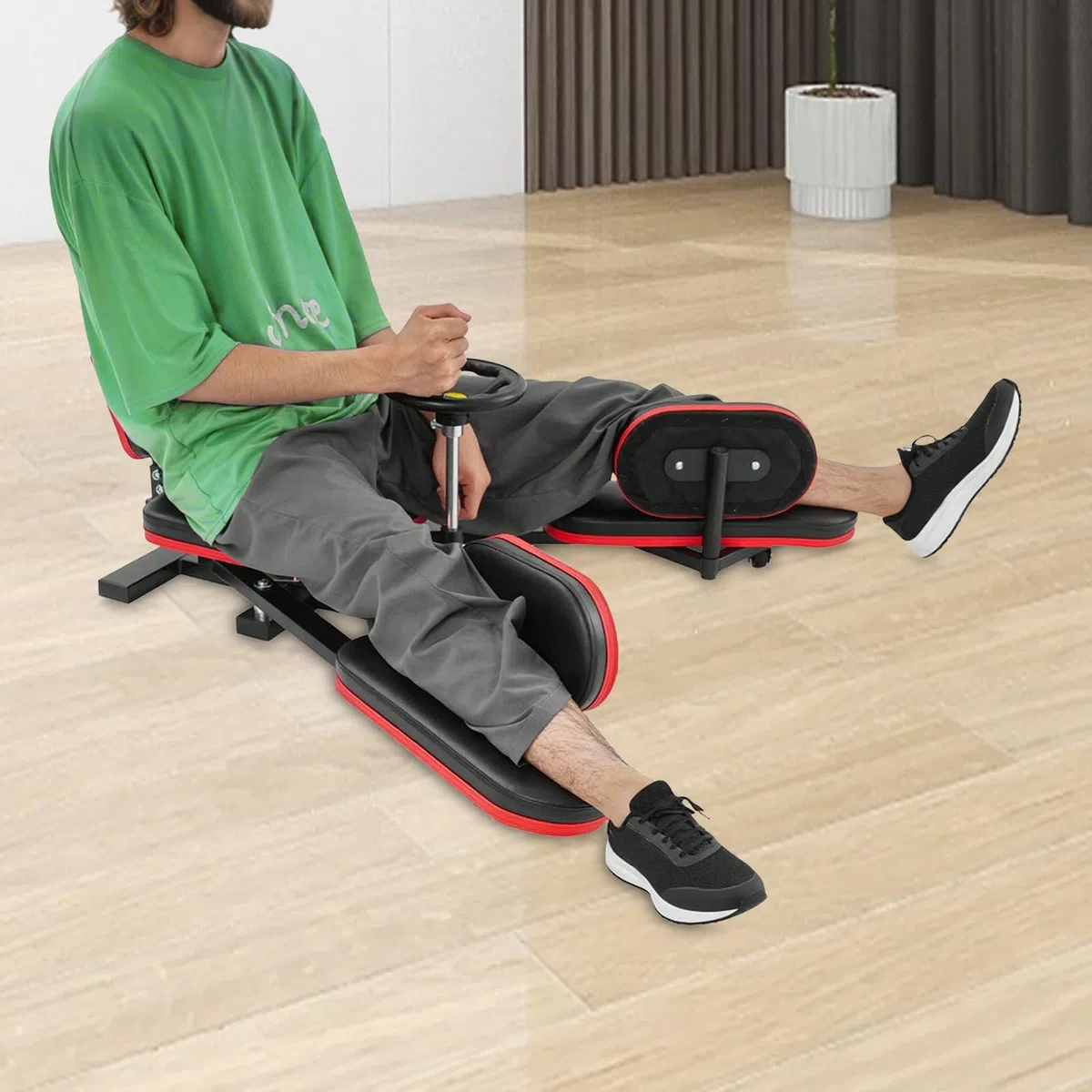 Macchina estensore per allargamento gambe fino a 180°,Estensore per gambe,divaricatore con 120kg,rotelle,seduta e schienale imbottiti in PU,per l'allungamento degli adduttori