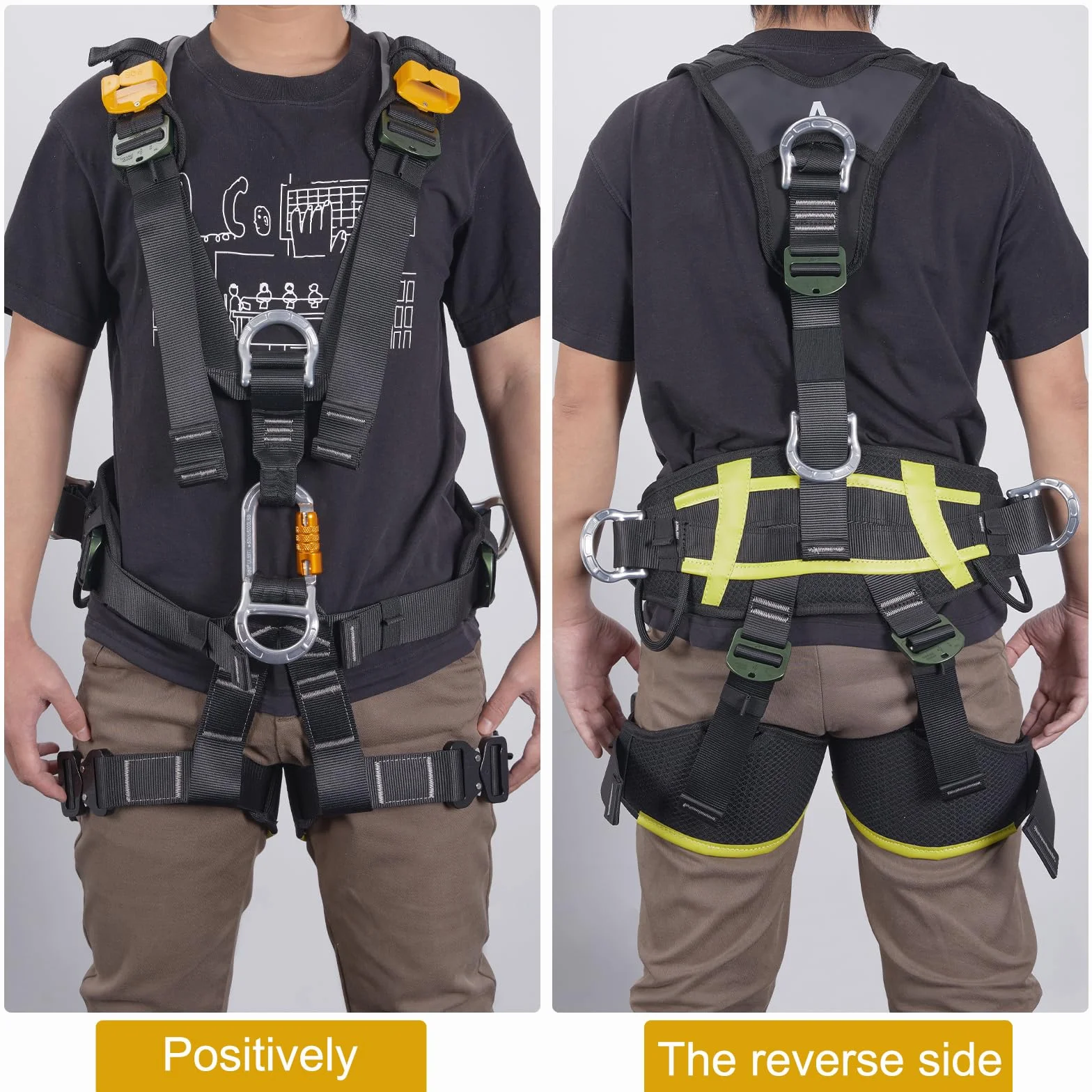 SOB Imbracatura di Sicurezza per Tree Stand da Caccia, Regolabile e Traspirante con Rotazione 360°, Imbottitura Comfort per Arrampicata all’Aperto