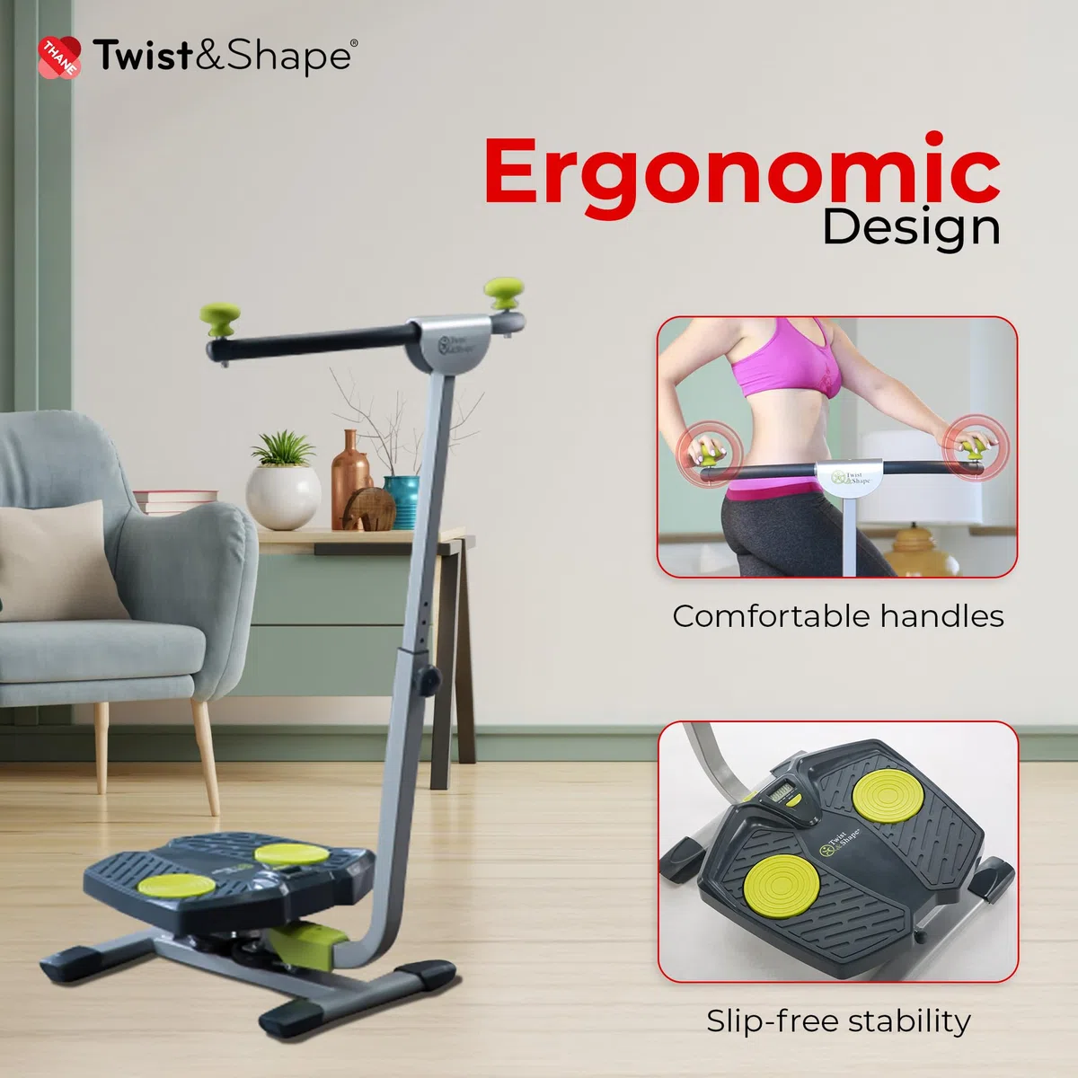 TWIST & SHAPE Macchina per Esercizi a casa Unisex per Il Centro, Addominali, Gambe