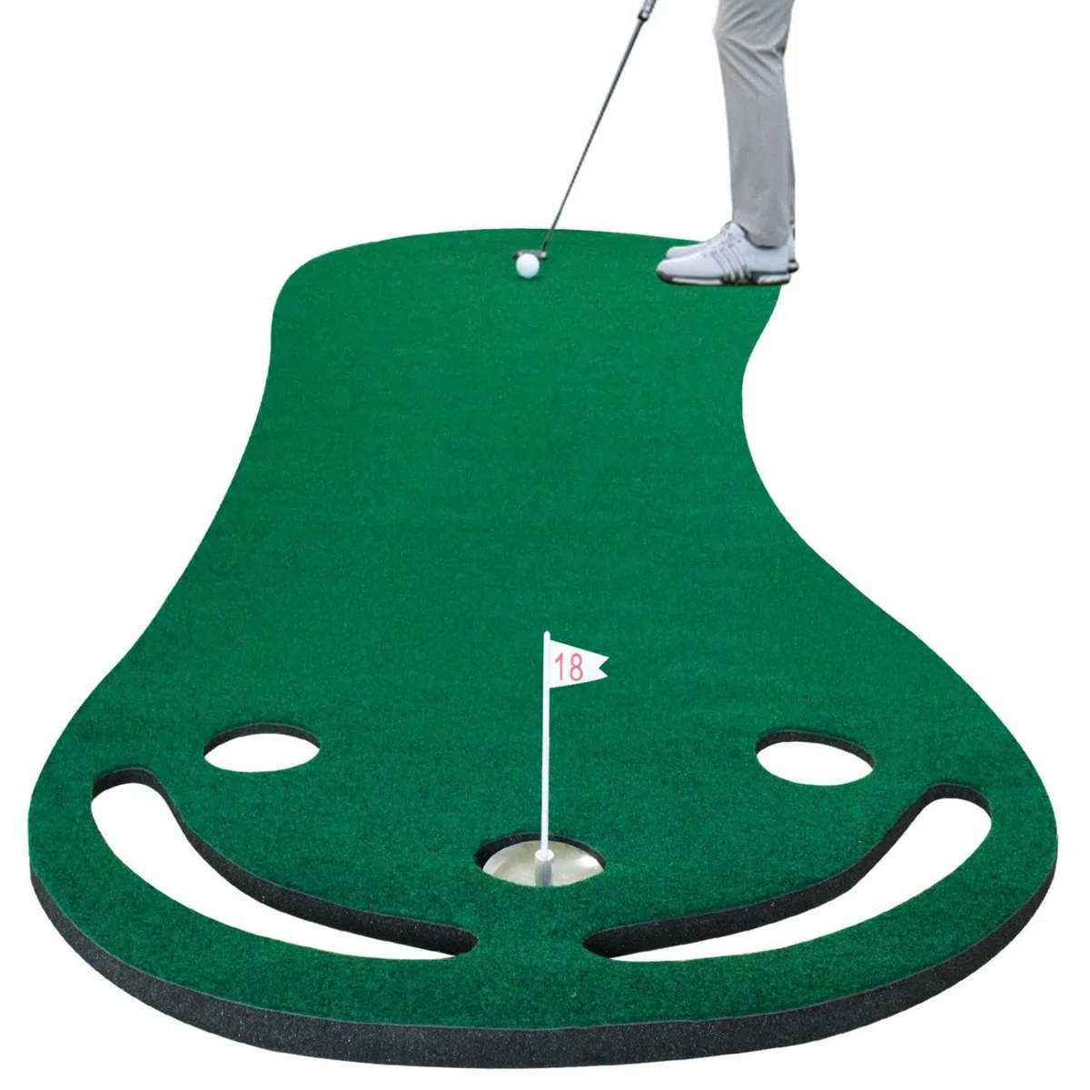 Crestgolf Tappetino da Golf Tappetino da Golf Tappetino da Allenamento Personale Tempo Libero all'aperto o al Chiuso Tappetino da Campeggio Pieghevole a 3 Fori Facile da riporre